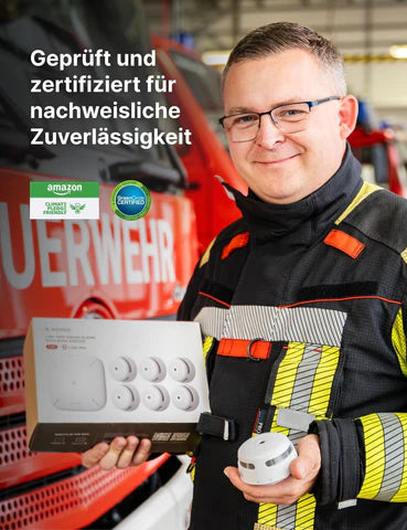 XS01-M Vernetzter intelligenter Rauchmelder - 12 Rauchmelder mit 1x SBS50 Basisstation