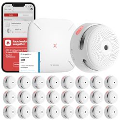 XS01-M Vernetzter intelligenter Rauchmelder - 12 Rauchmelder mit 1x SBS50 Basisstation